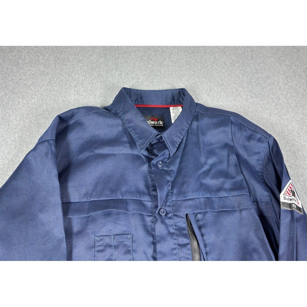 Bulwark FR iQ Series Flame Resistant Work Shirt Blue Men's Long Sleeve XL